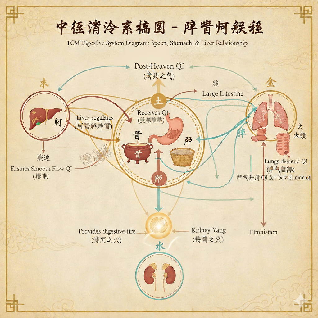 complex interactions of the organs that make up the digestive system